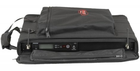 SKB Soft Rack – 1 U magas, 360 mm mély, zipzáras ajtók, vállpánt, fekete